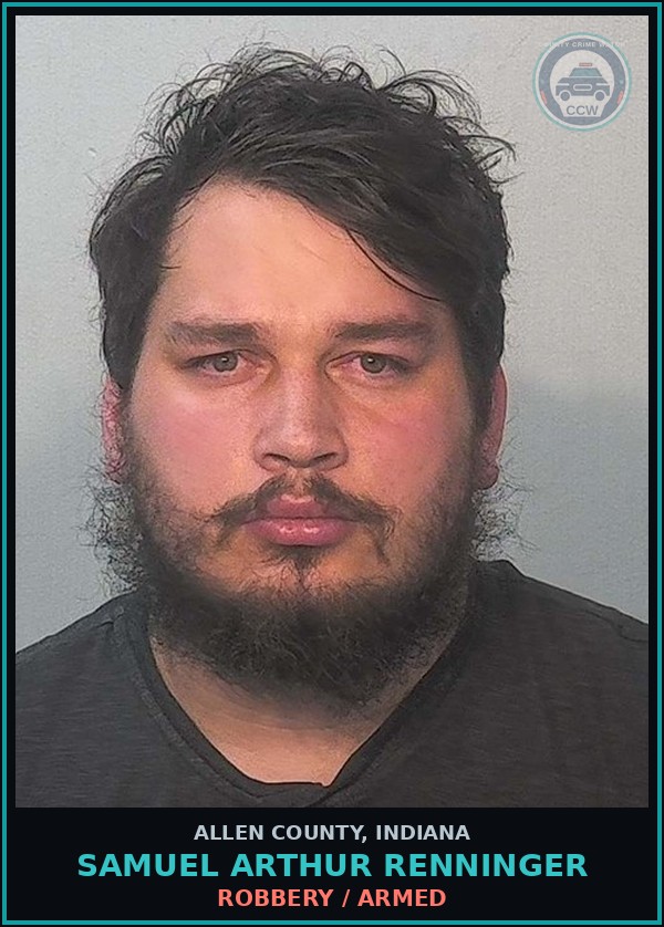 Booking mugshot of Samuel Arthur Renninger in Allen County