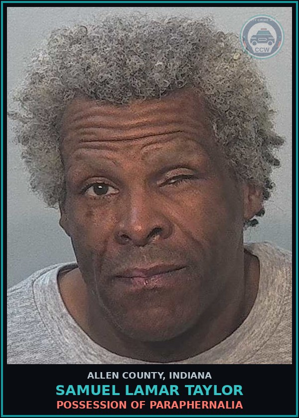 Booking mugshot of Samuel Lamar Taylor in Allen County