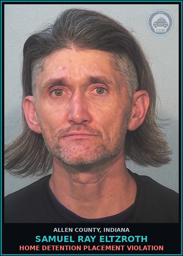Booking mugshot of Samuel Ray Eltzroth in Allen County