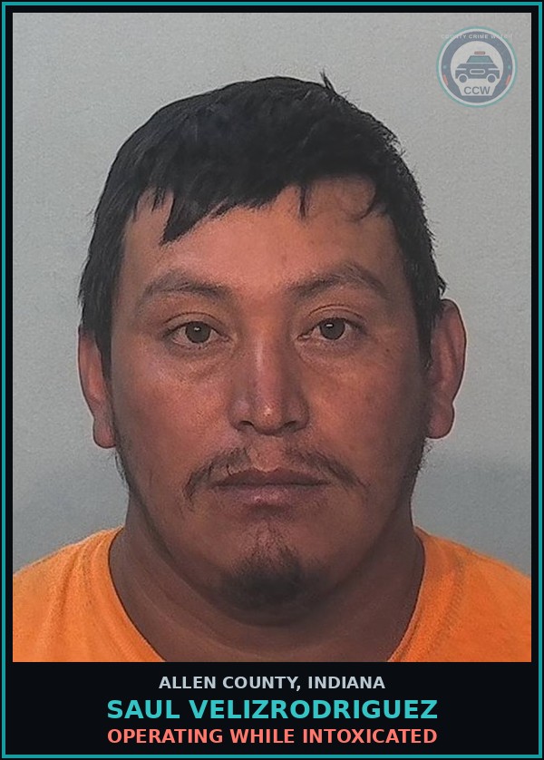 Booking mugshot of Saul Velizrodriguez in Allen County
