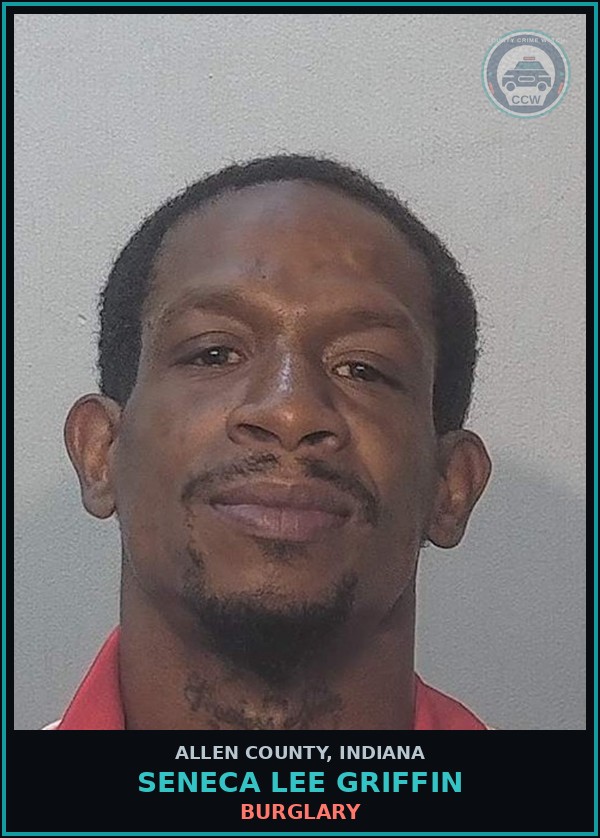 Booking mugshot of Seneca Lee Griffin in Allen County