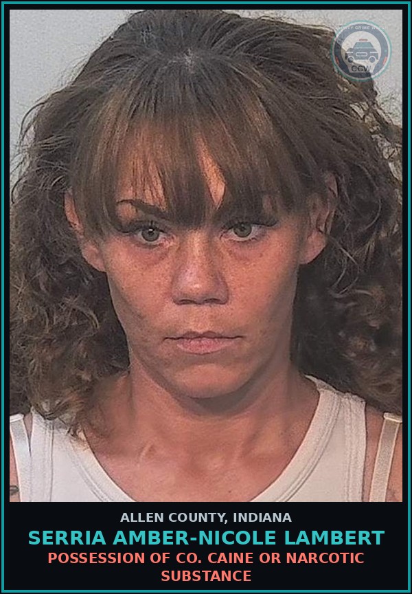 Booking mugshot of Serria Amber-Nicole Lambert in Allen County