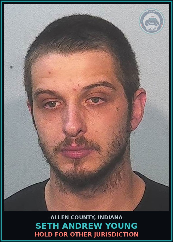 Booking mugshot of Seth Andrew Young in Allen County