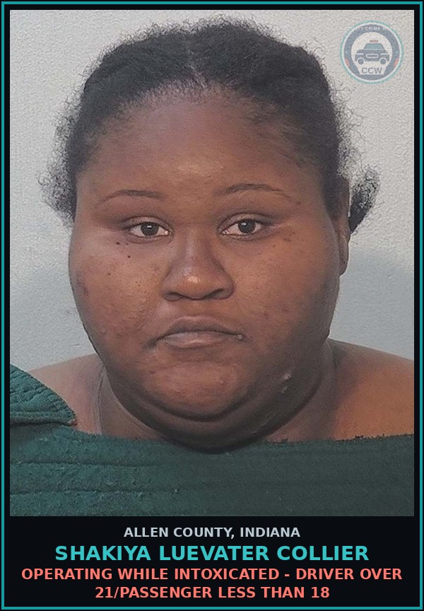 Booking mugshot of Shakiya Luevater Collier in Allen County