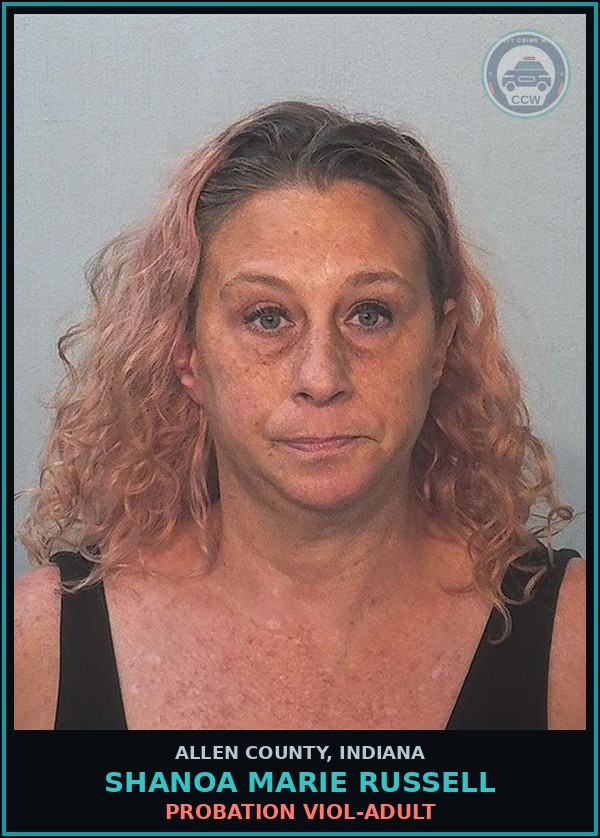 Booking mugshot of Shanoa Marie Russell in Allen County