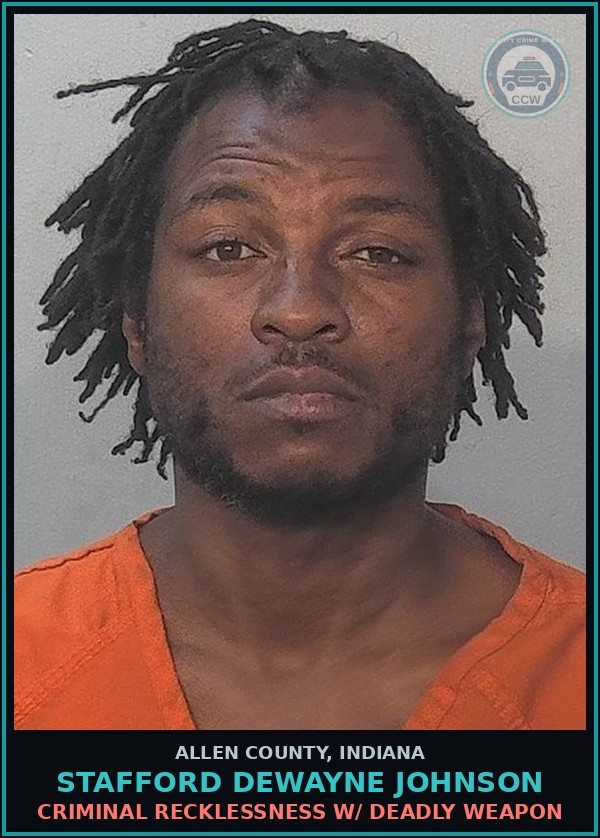 Booking mugshot of Stafford Dewayne Johnson in Allen County