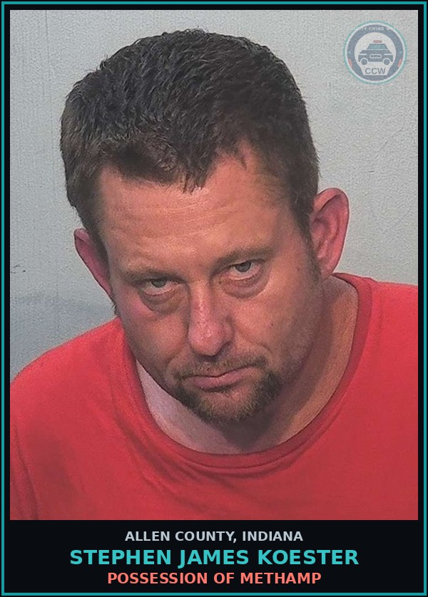 Booking mugshot of Stephen James Koester in Allen County