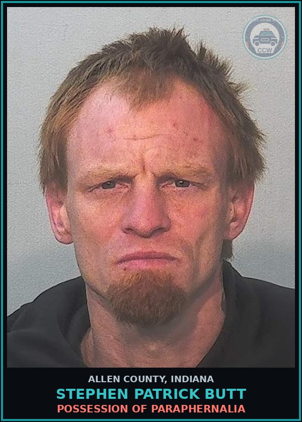 Booking mugshot of Stephen Patrick Butt in Allen County