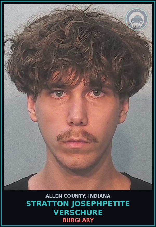Booking mugshot of Stratton Josephpetite Verschure in Allen County