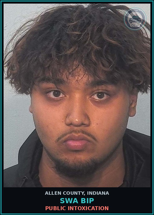 Booking mugshot of Swa Bip in Allen County