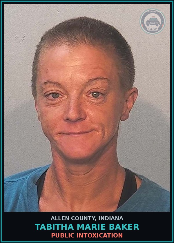 Booking mugshot of Tabitha Marie Baker in Allen County