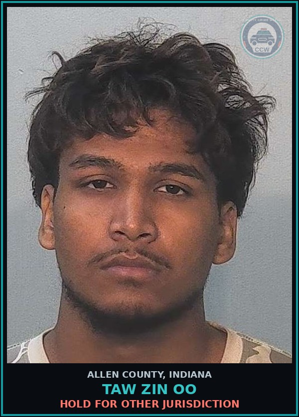 Booking mugshot of Taw Zin Oo in Allen County