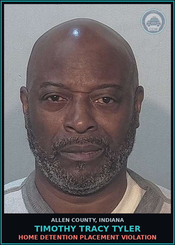 Booking mugshot of Timothy Tracy Tyler in Allen County