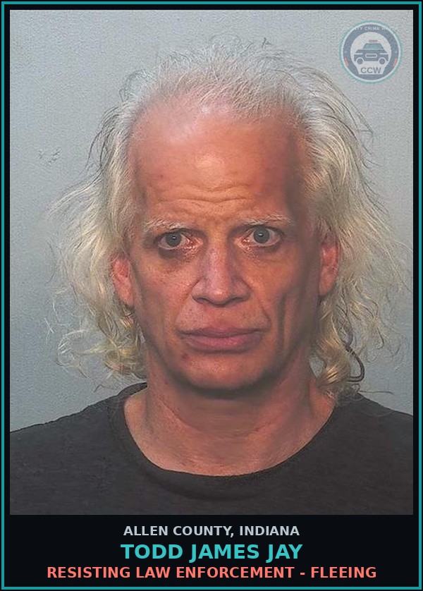 Booking mugshot of Todd James Jay in Allen County