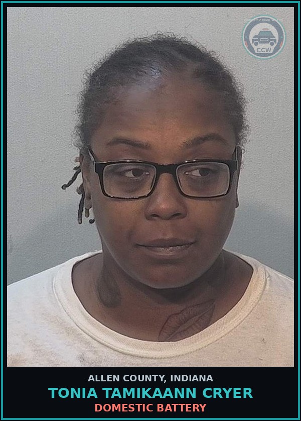 Booking mugshot of Tonia Tamikaann Cryer in Allen County