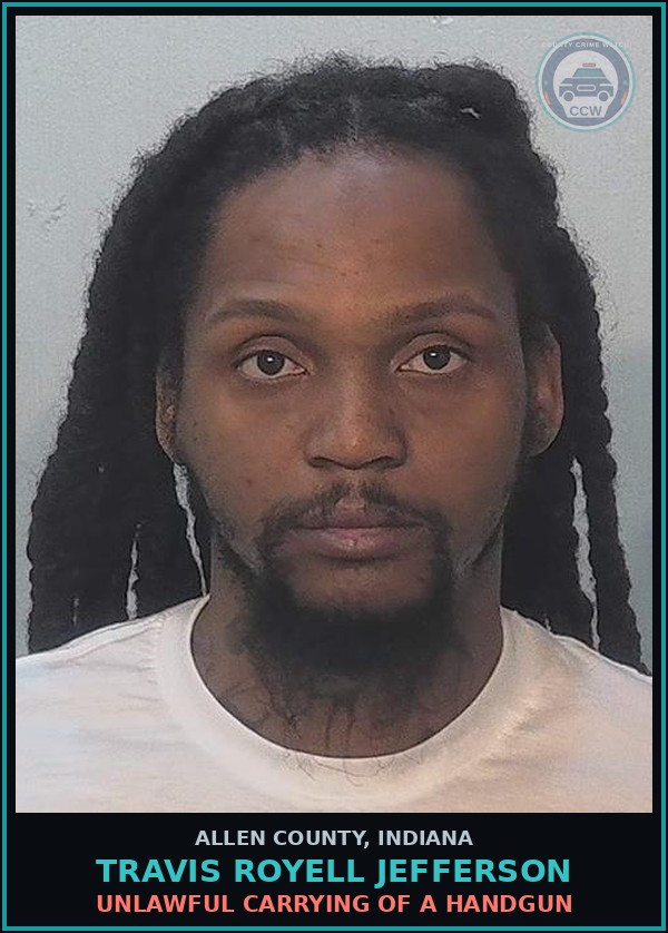Booking mugshot of Travis Royell Jefferson in Allen County
