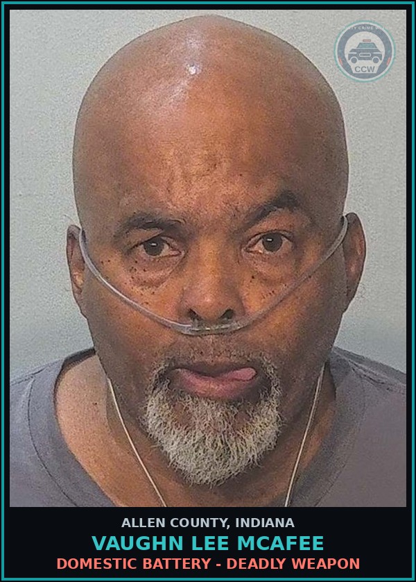 Booking mugshot of Vaughn Lee Mcafee in Allen County