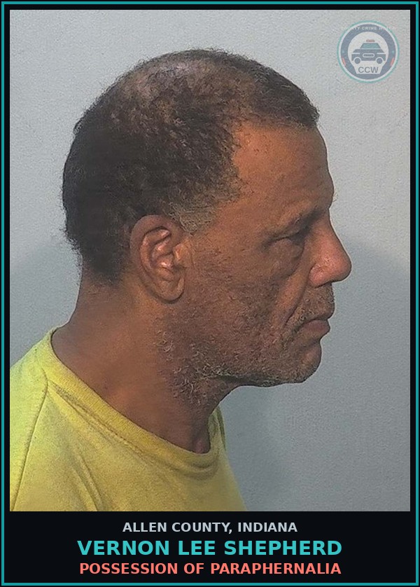 Booking mugshot of Vernon Lee Shepherd in Allen County