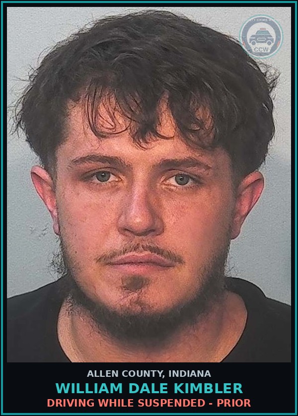 Booking mugshot of William Dale Kimbler in Allen County