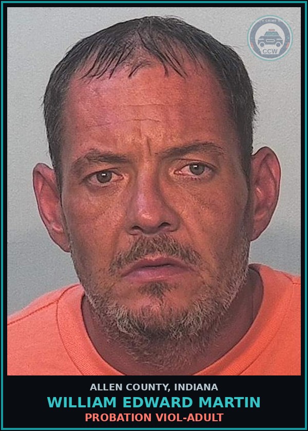 Booking mugshot of William Edward Martin in Allen County
