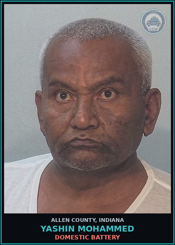 Booking mugshot of Yashin Mohammed in Allen County