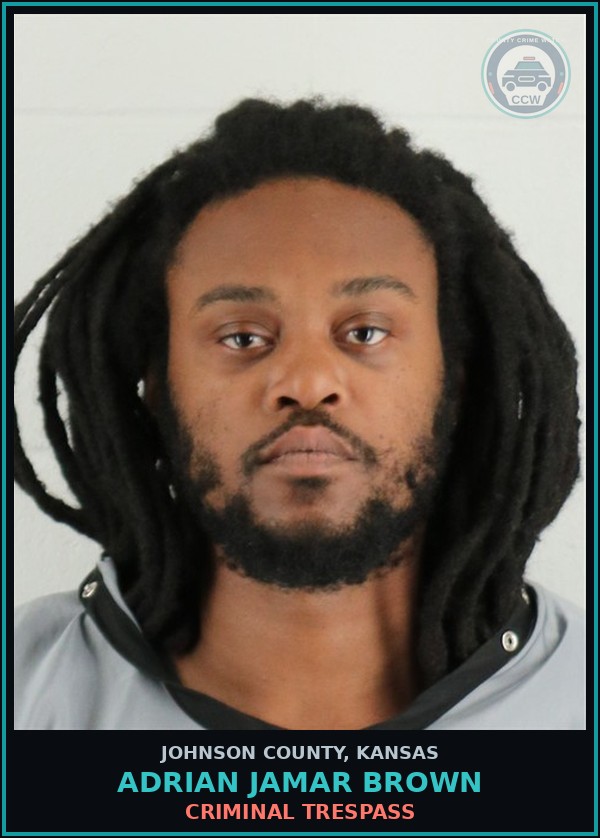 Booking mugshot of ADRIAN JAMAR BROWN in Johnson County
