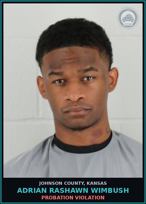 Booking mugshot of ADRIAN RASHAWN WIMBUSH in Johnson County