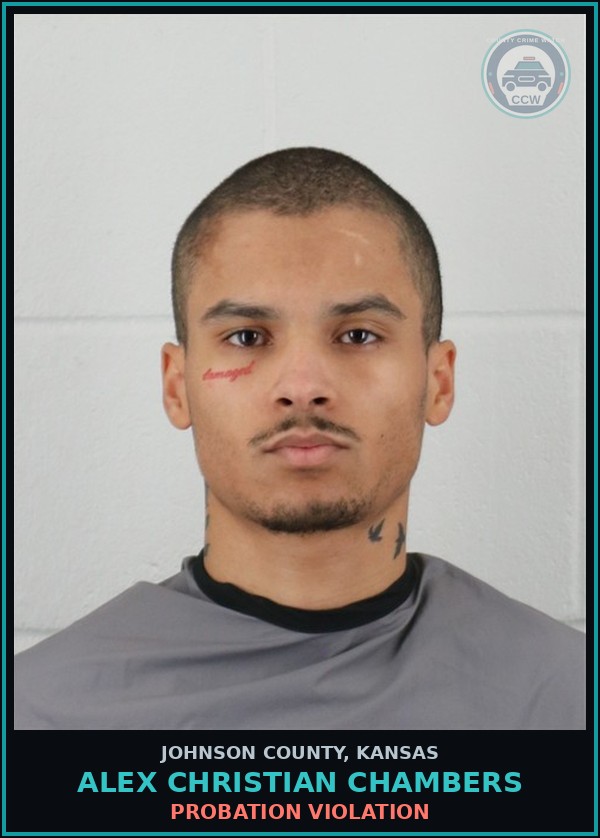 Booking mugshot of ALEX CHRISTIAN CHAMBERS in Johnson County
