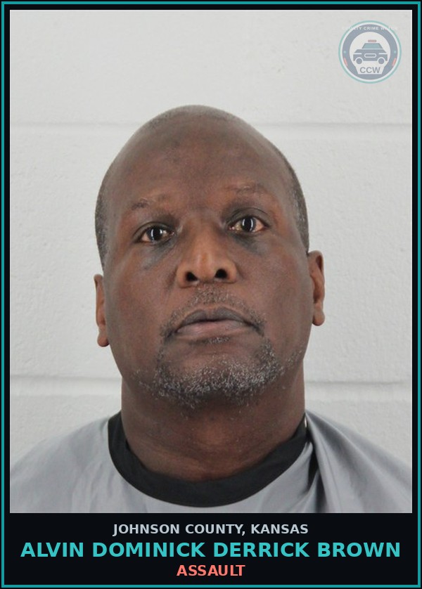 Booking mugshot of ALVIN DOMINICK DERRICK BROWN in Johnson County
