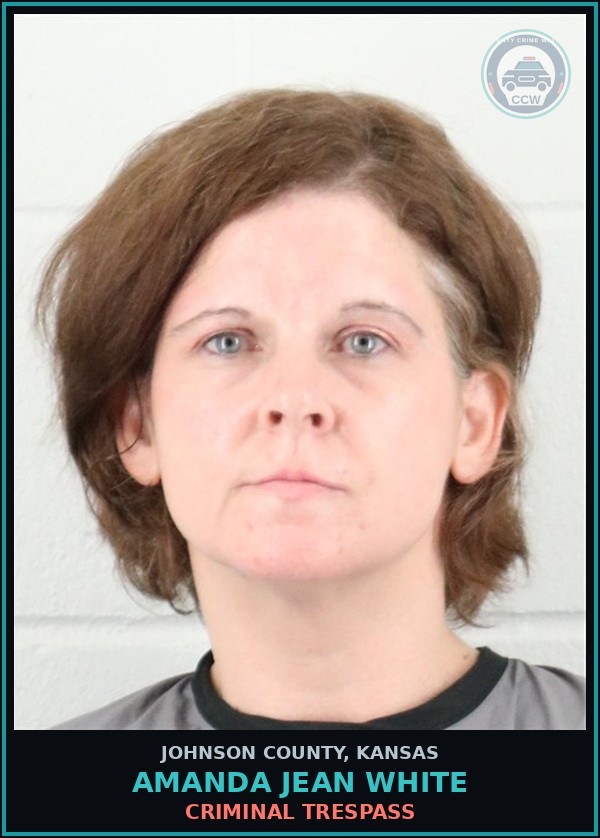 Booking mugshot of AMANDA JEAN WHITE in Johnson County