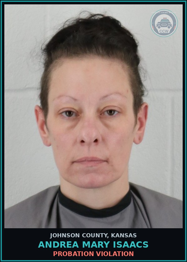 Booking mugshot of ANDREA MARY ISAACS in Johnson County
