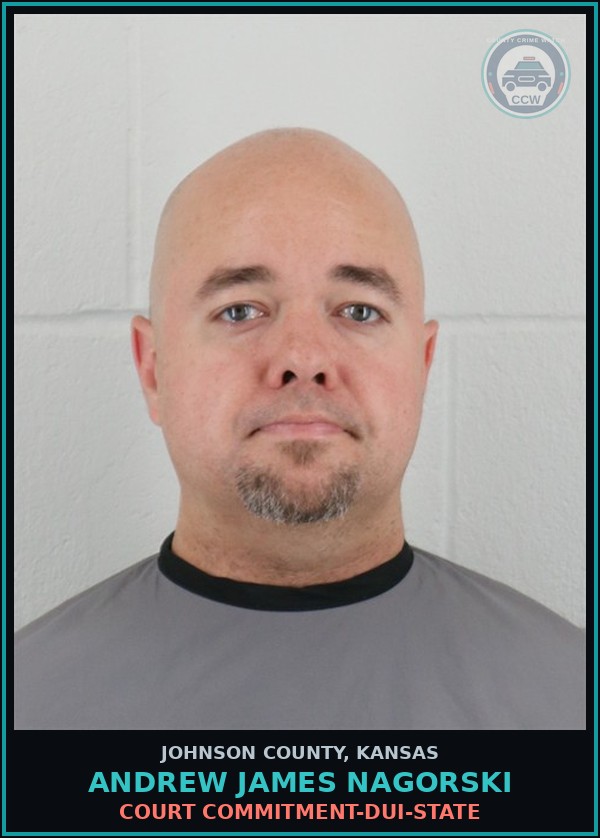 Booking mugshot of ANDREW JAMES NAGORSKI in Johnson County