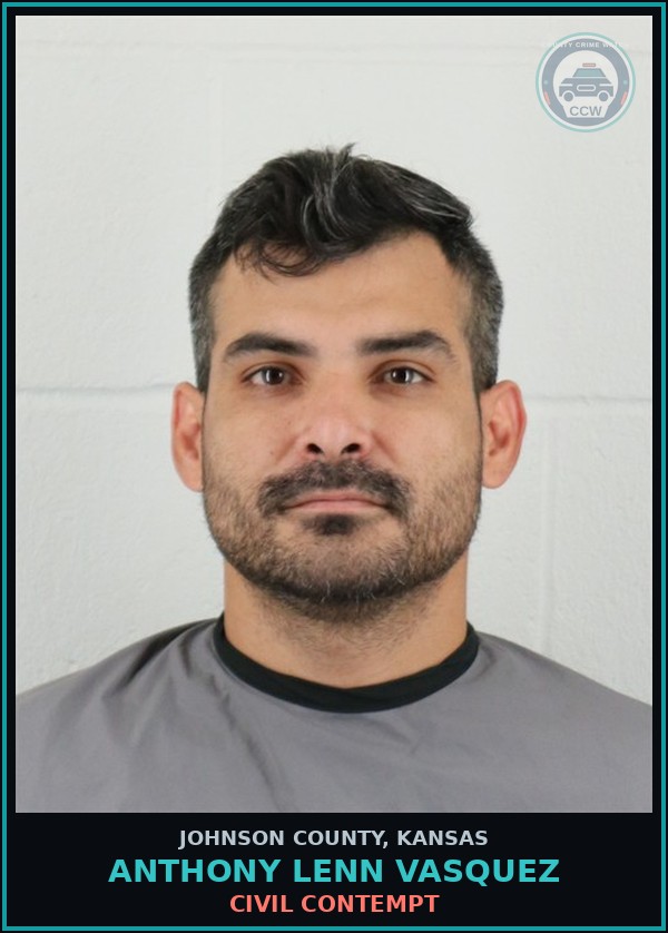 Booking mugshot of ANTHONY LENN VASQUEZ in Johnson County