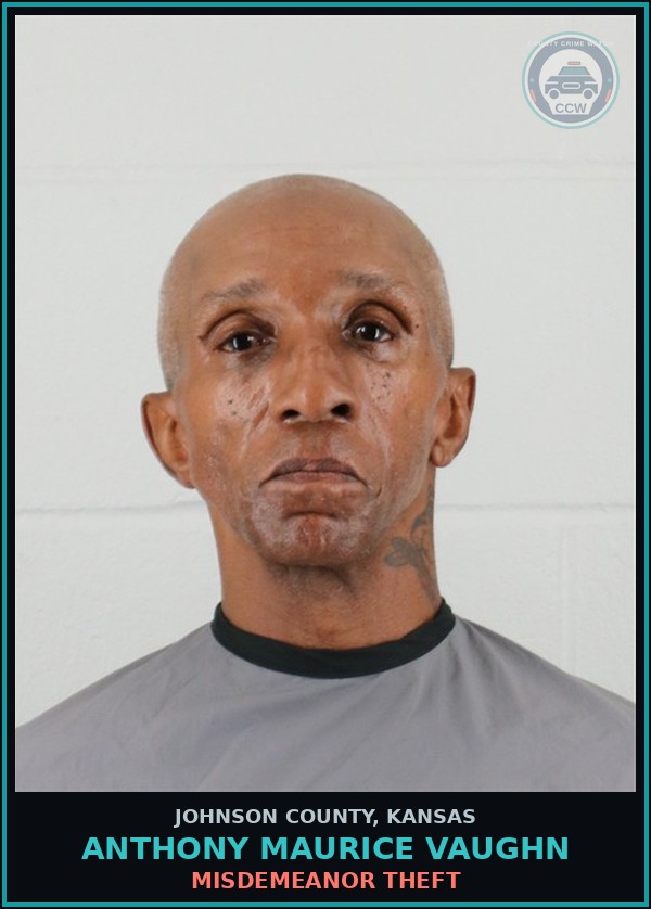 Booking mugshot of ANTHONY MAURICE VAUGHN in Johnson County