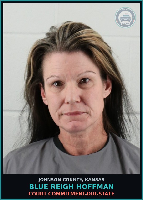 Booking mugshot of BLUE REIGH HOFFMAN in Johnson County