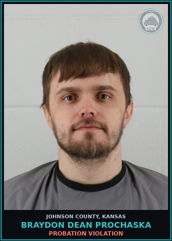 Booking mugshot of BRAYDON DEAN PROCHASKA in Johnson County