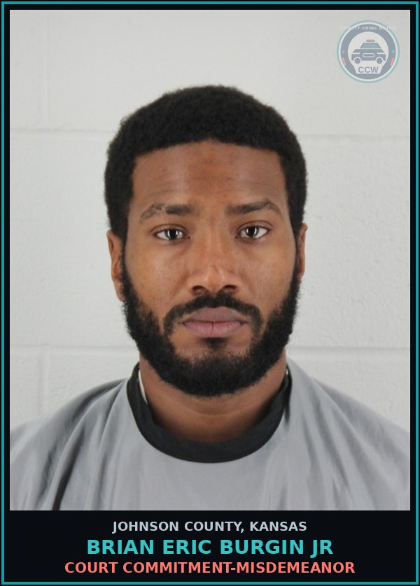 Booking mugshot of BRIAN ERIC BURGIN JR in Johnson County