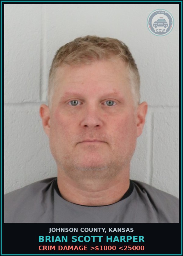 Booking mugshot of BRIAN SCOTT HARPER in Johnson County