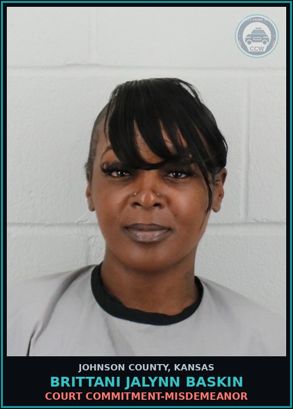 Booking mugshot of BRITTANI JALYNN BASKIN in Johnson County
