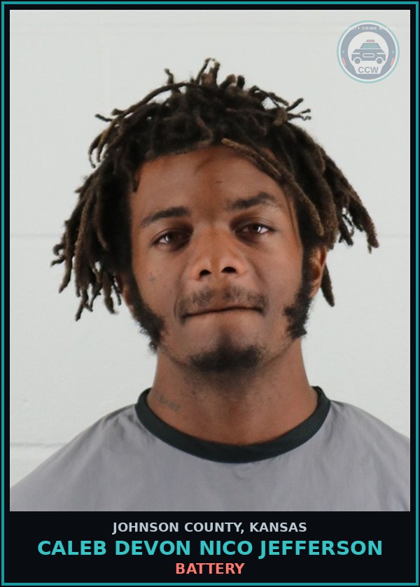 Booking mugshot of CALEB DEVON NICO JEFFERSON in Johnson County