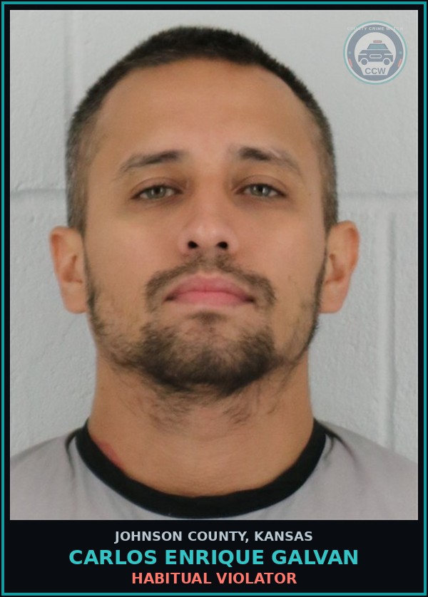 Booking mugshot of CARLOS ENRIQUE GALVAN in Johnson County