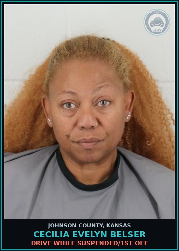 Booking mugshot of CECILIA EVELYN BELSER in Johnson County