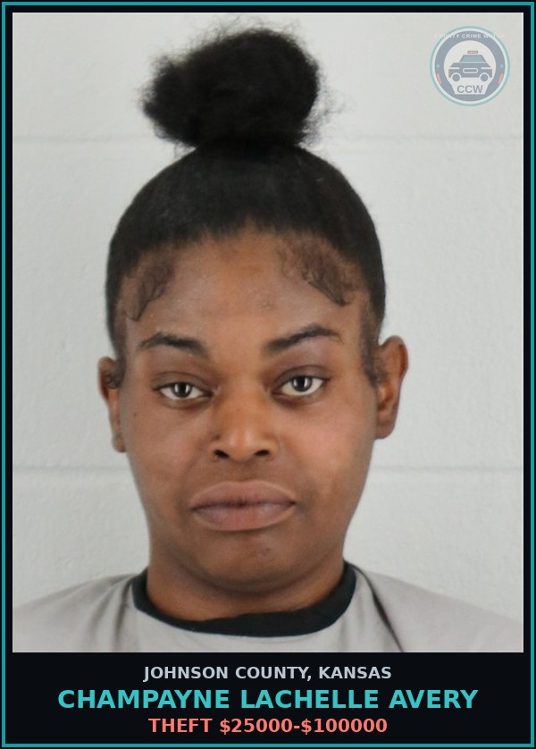 Booking mugshot of CHAMPAYNE LACHELLE AVERY in Johnson County