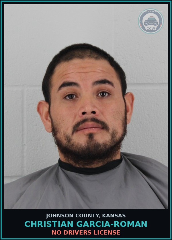 Booking mugshot of CHRISTIAN GARCIA-ROMAN in Johnson County