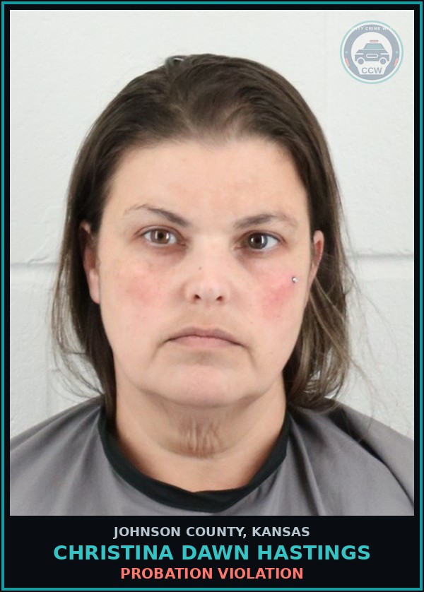 Booking mugshot of CHRISTINA DAWN HASTINGS in Johnson County
