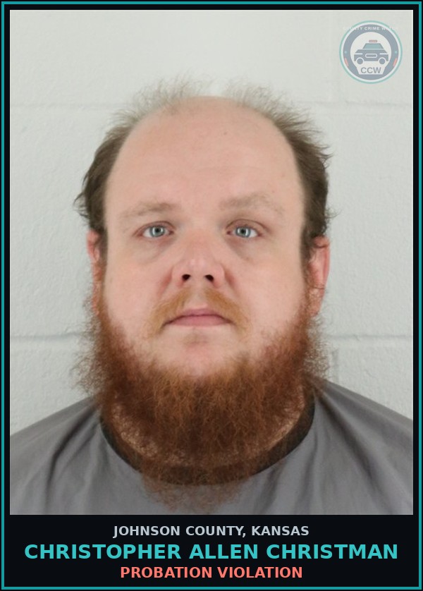 Booking mugshot of CHRISTOPHER ALLEN CHRISTMAN in Johnson County
