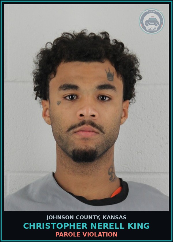 Booking mugshot of CHRISTOPHER NERELL KING in Johnson County