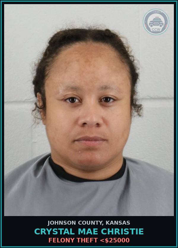 Booking mugshot of CRYSTAL MAE CHRISTIE in Johnson County