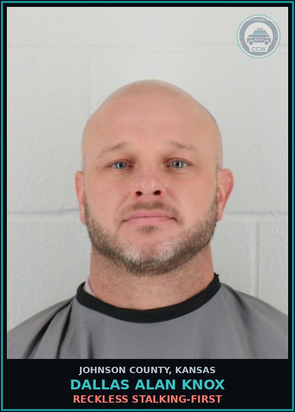 Booking mugshot of DALLAS ALAN KNOX in Johnson County