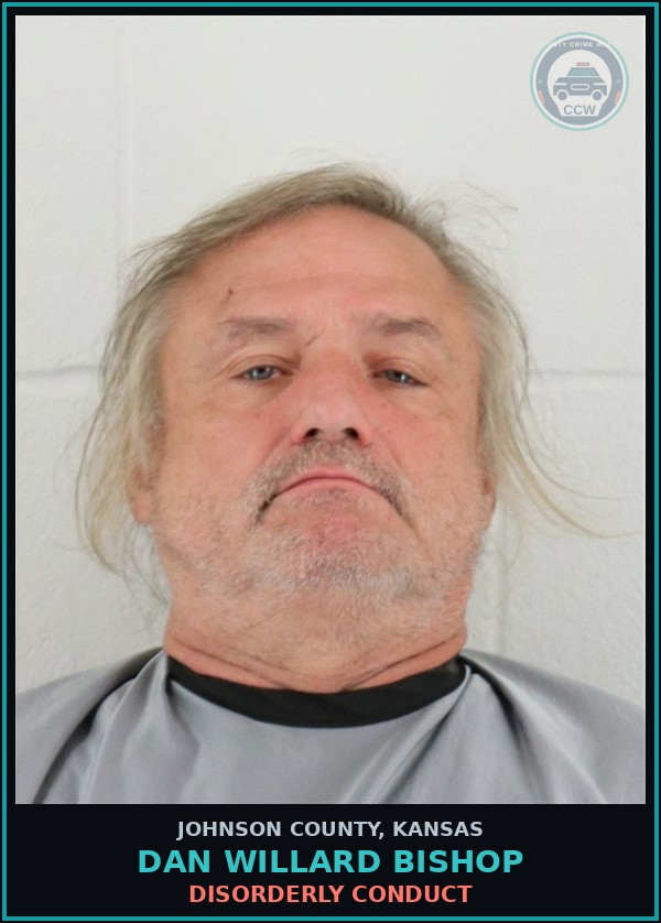 Booking mugshot of DAN WILLARD BISHOP in Johnson County